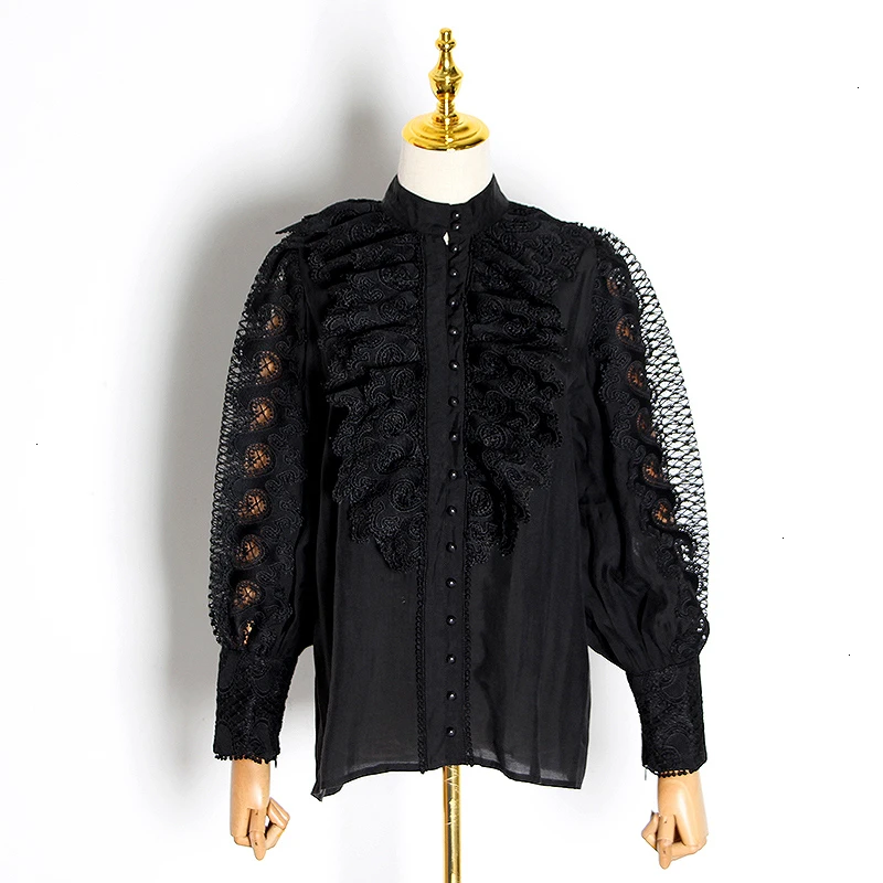 [EAM] Women White Burr Big Size Short Blouse New