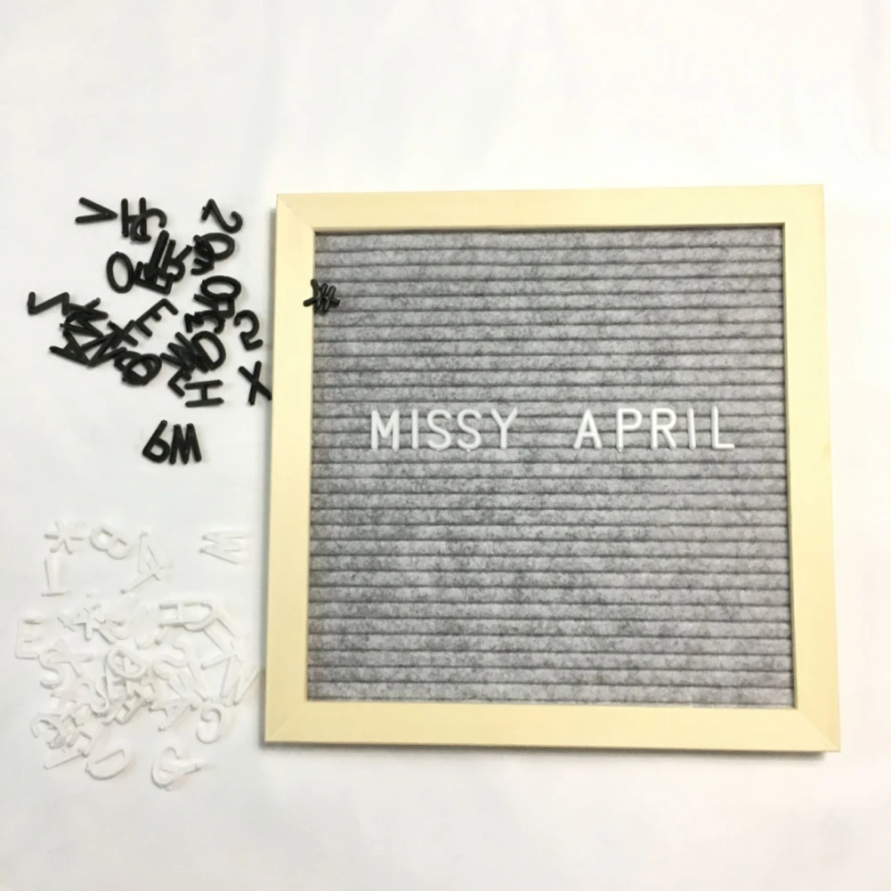 Gray 1" x 10" теплый смешной DIY войлочная доска для писем знак Розовый Черный Серый сменная доска для сообщений с держателем свадебное украшение дома - Цвет: Gray