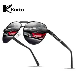 Korto трендовые Мужские поляризационные солнцезащитные очки для мужчин винтажное зеркало внутренние синие очки для вождения линзы