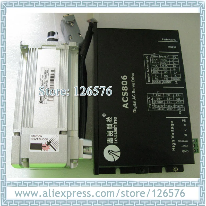 Leadshine Brushless Servo Motor 36VDC 200w 3000rpm motor encoder 2500 line ACM602V36-01-2500 + ACS806 driver | Обустройство дома