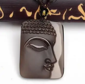 

Natural Ice Kinds Of Obsidian Pendant Lucky Buddha Statue Amulet Necklace Pendant Safe And Good Luck Gift