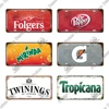 Putuo Decor Soft Drink Brand License Plate Metal Sign Plaque Metal Vintage Tin Signs for Kitchen Bar Club Garage Wall Room Decor 5