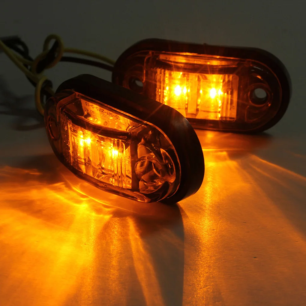 1 пара 12 V/24 V 2LED Боковой габаритный фонарь светильник янтарного стекла автомобильный прицеп задняя сторона лампы авто светильник