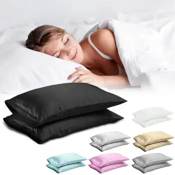 

2020 New 1Pc Satin Silk Pillowcase Soft Standard Queen/King Pillowcase Pillow Cover Pillowcase Home Decor Home Textiles