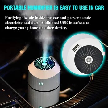 

Portable Air Humidifier Mini Desgin for Travel Quiet Operation Single Color Light/Rainbow Light Mode Adjustable Mist Output Cool