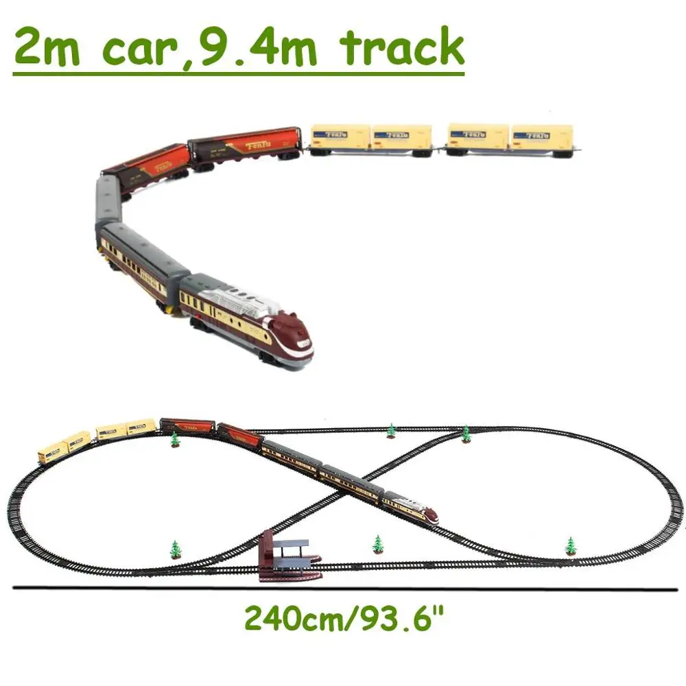 Имитация Электрический Железнодорожный поезд набор 2 stelyes локомотивы современный или поезд с паровозом с вагонами треков Лучший подарок игрушки для детей