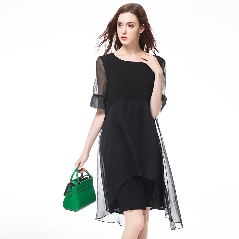 

[-Rebate Does Not Change] Large Size Solid Color Two-Piece Chiffon Dress Plus-sized Fertilizer Skirt