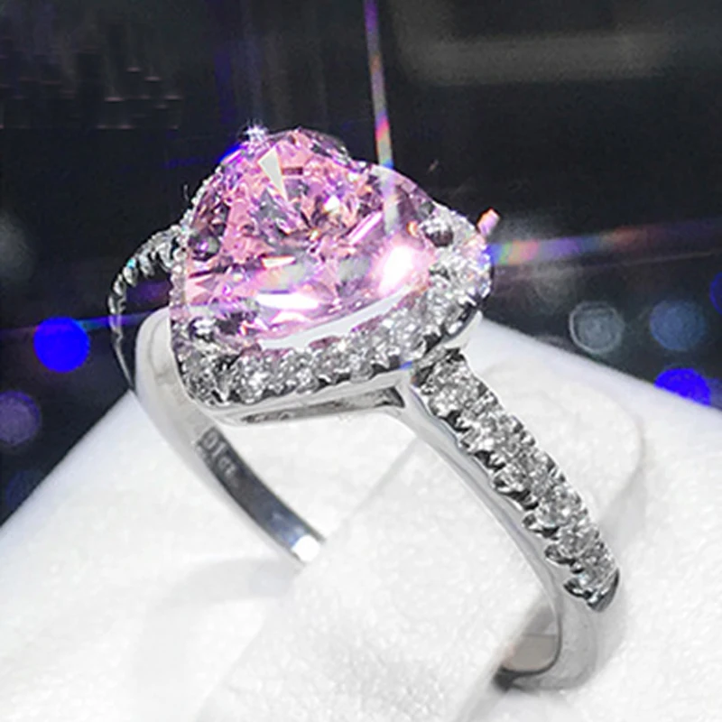 DODO SilverPinkYellow Wedding band engagement heart shape rings For Women accessories Bridal Luxury Jewelry bagues DD509 (4)