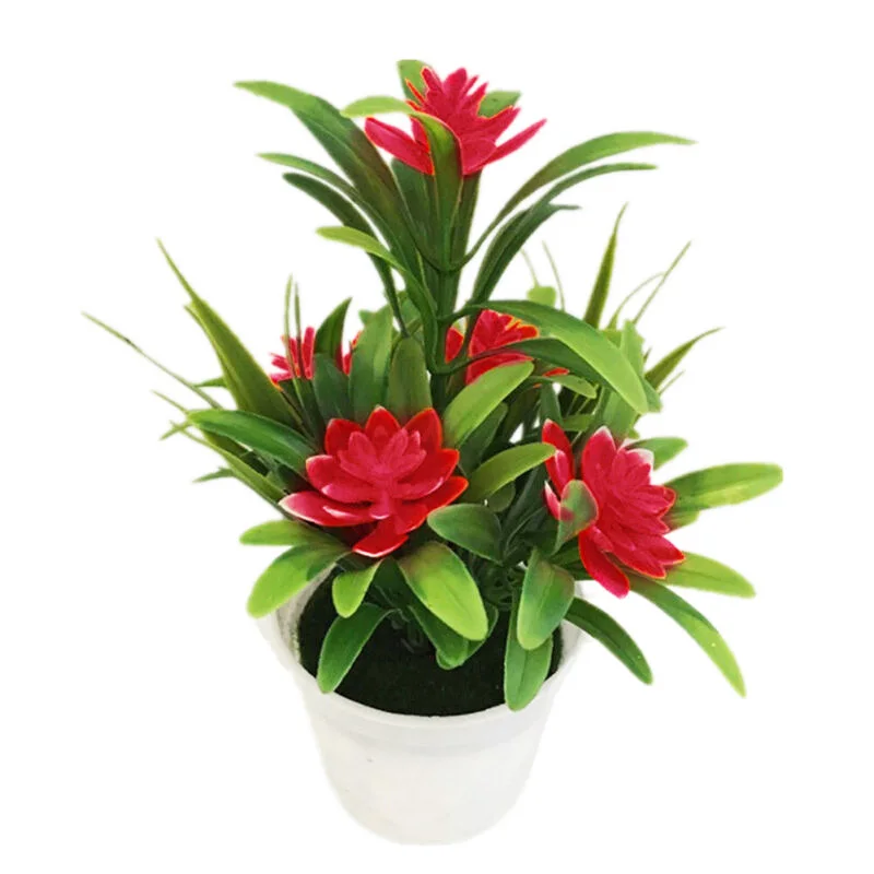 

New Durable Realistic Artificial Flowers Plant Pot Outdoor Home Office Decor Gift Photo Props Tool