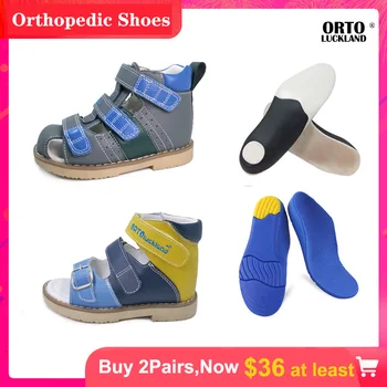 

Kids Orthopedic Shoes and Insoles with Arch Support Children Summer Breathable Genuine Leather Sandals for Boys