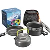 Outdoor Camping Portable Aluminum Alloy Cookware Utensils Kettle Pot Frying Pan Cooking Tableware Set ► Photo 3/5