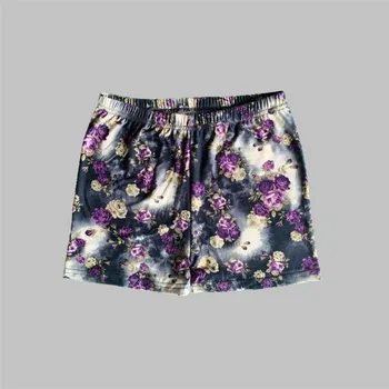 

YGYEEG Skinny Shorts Stretch Gym Push Up Summer Shorts Women Leopard Print Flowers Letters Bottom Workout Waistband Skinny Short