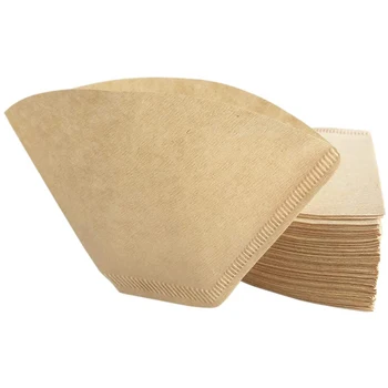 

4 Paper Coffee Filter-Natural Brown Conical Disposable Coffee Inverted Conical Coffee Dripper Filter (160 Counts)