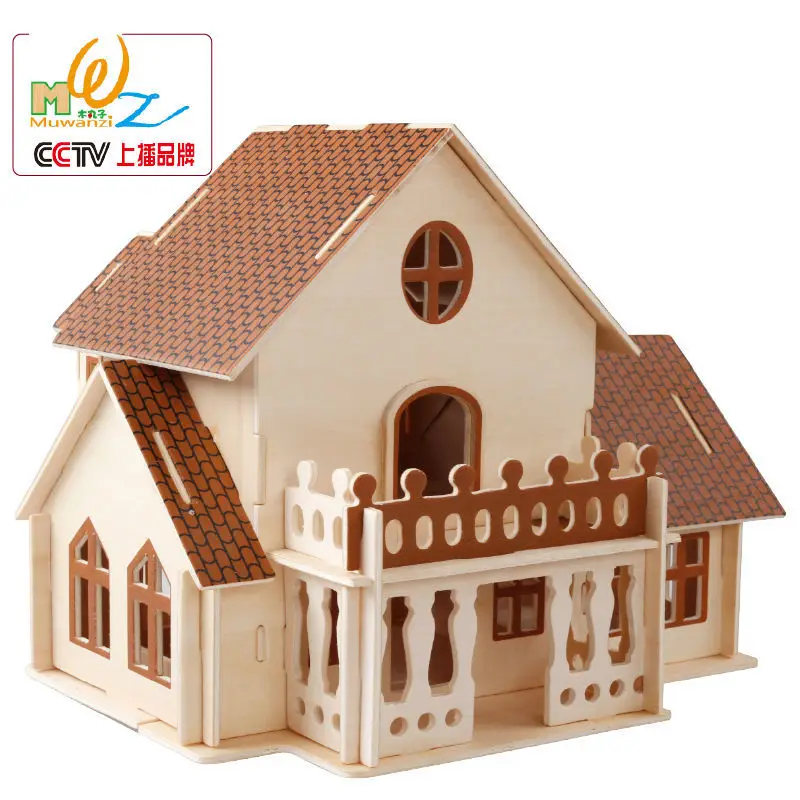 Бесплатная доставка теплый домашний сад вилла 3D Деревянный пазл деревянный дом