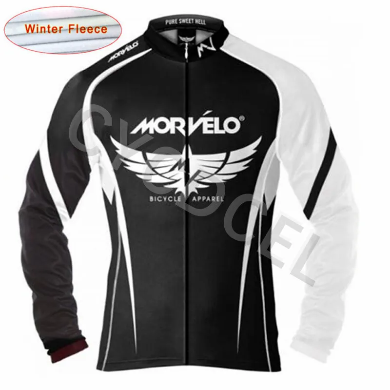 Morvelo мужские флисовые Теплые майки с длинным рукавом для велоспорта Mtb Одежда для велоспорта