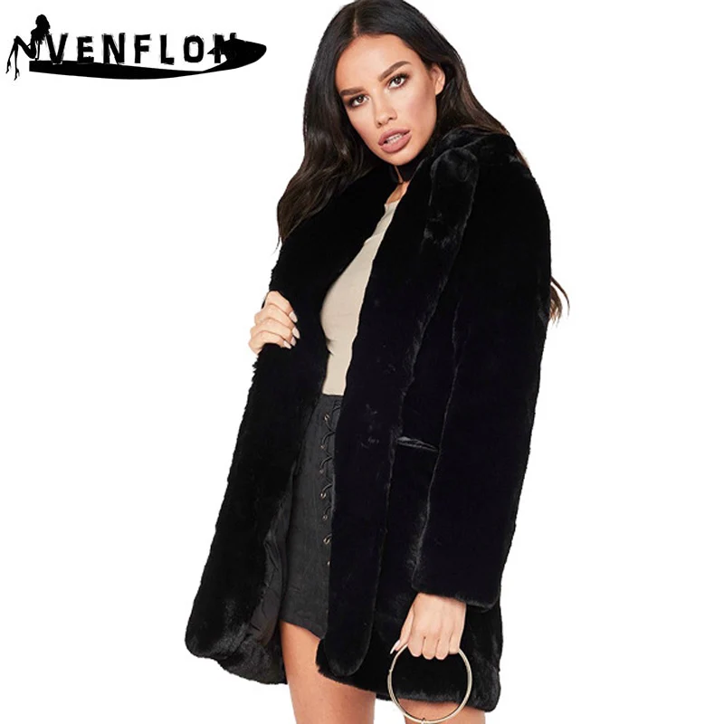 

Faux Fur Coat Women 2019 Oversized Furry Thick Warm Jacket Teddy Coat Winter Coat Women Plus Size White Black casaco feminino
