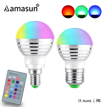 

RGB LED Night Light Bulb 7W AC 85-265V Magic Color Changeable Lamp IR Remote Controller Home Atmosphere Light Christmas Decor