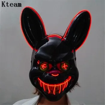 

Led Mask Halloween Party Masque Masquerade Rabbit Masks Bear Maske Light Glow In The Dark Mascara Horror Maska Glowing Masker