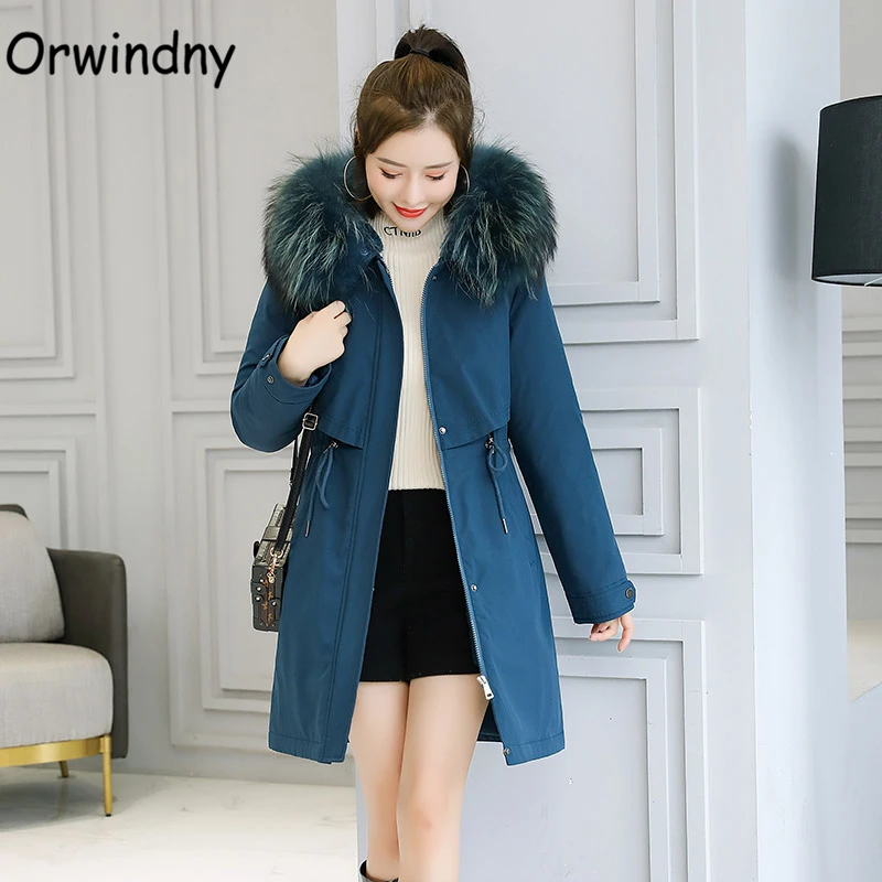 Orwindny Winter Coat Women Plus Size 5XL 6XL Warm Wool Liner Jackets Ladies Large Fur Collar