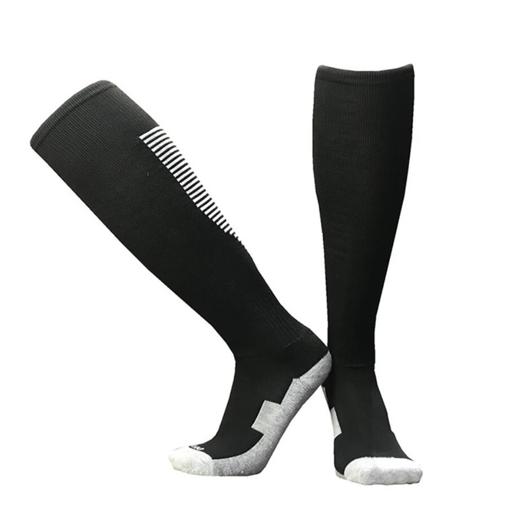 Football Socks Knee High Stripe Athletic Socks Sport Game Compression Stockings Breathable for Men Adults 