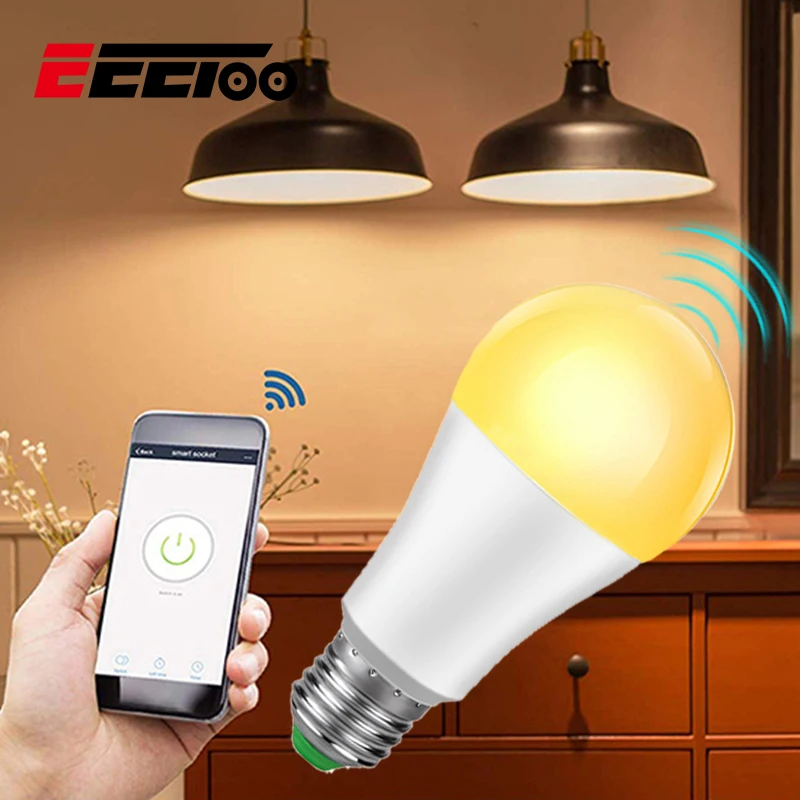 Умная лампа с Wi Fi и регулируемой яркостью E27/B22 Светодиодный светильник