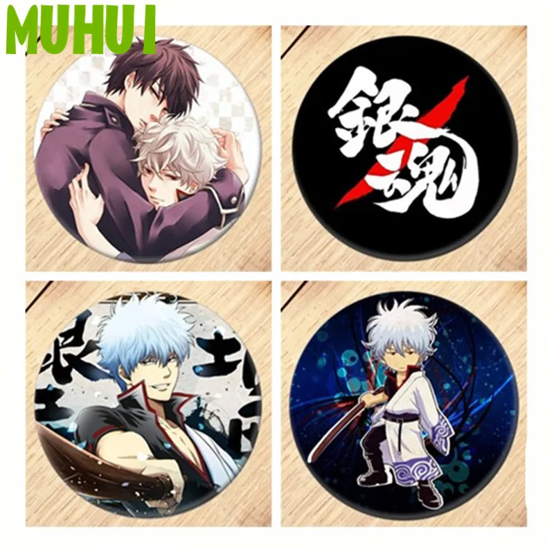 Бесплатная доставка Аниме GINTAMA брошь значок на булавке аксессуары для одежды
