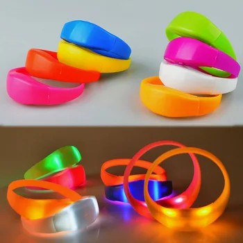 

Voice Control LED Light Bracelet Rave Concert Accessories Plastic 1Pcs Glow Wristband Sound Activated Bangle Party Tools