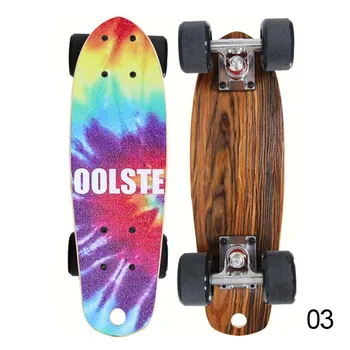 

Mini Portable Maple Fish Plate Four Wheels Brush Street Double Rocker Skateboard Skate Board Outdoor Sports Equipment 17 inches