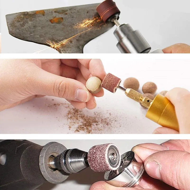 102pcs/set Sanding Drums Kit 80Grit Sanding Band 1/2 1/4 Inch Sand Mandrels Fit for Dremel Nail Drill Rotary Abrasive Tools
