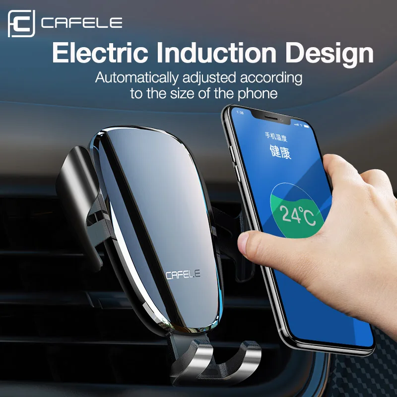 

Cafele Intelligent Car Phone Holder Stand Automatic Electric Car Holder For Huawei iPhone X 11 Xiaomi Air Vent Anti-power off