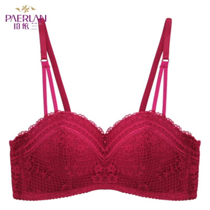 

PAERLAN Sexy Lace Bra Comfortable Push Up Seamless Small Breast 1/2 Half Cup Underwear Women Push Up Bra Gather Women Lingerie