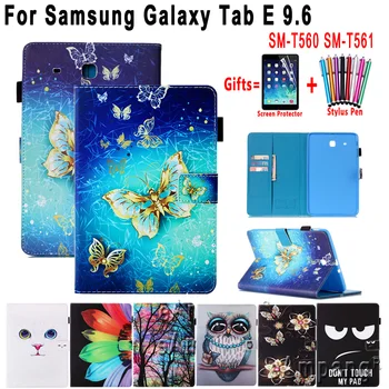 

Fashion Painted Smart Case for Samsung Galaxy Tab E 9.6 SM-T560 SM-T561 SM-T562 Soft Shockproof Flip Tablet Cover Shell