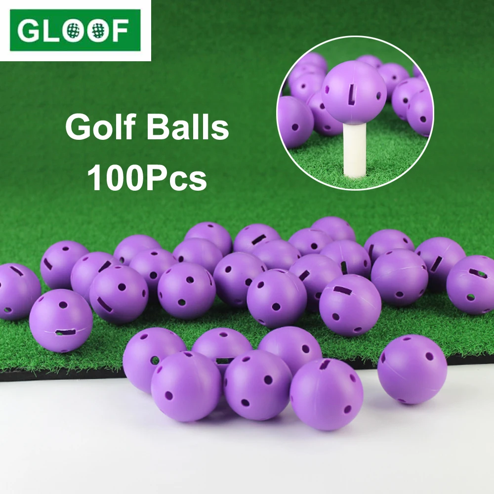 

100Pcs=10Set Golf Training Balls 1.7inch PE Plastic Hollow Golf Balls for Driving Range, Swing Practice, Home Use, Pet Play