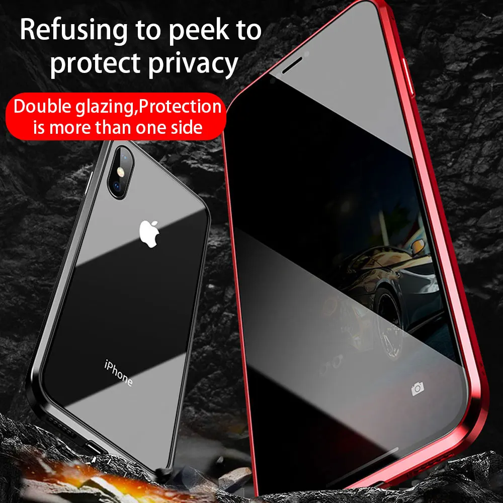 Магнитный чехол 360 градусов для IPhone X XS MAX 7 6 6splus 8 PLUS, двухсторонний, полный ударопрочный защитный прозрачный чехол