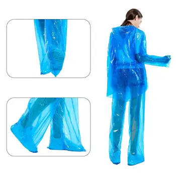 

5PCS Transparent Raincoat Women Men Portable Outdoor Travel Rainwear Waterproof Disposable Camping Hooded Ponchos Drop Shipping