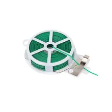 50m Plant Twist Tie with Cutter Sturdy Green Coated Wire Gardening Home Cable