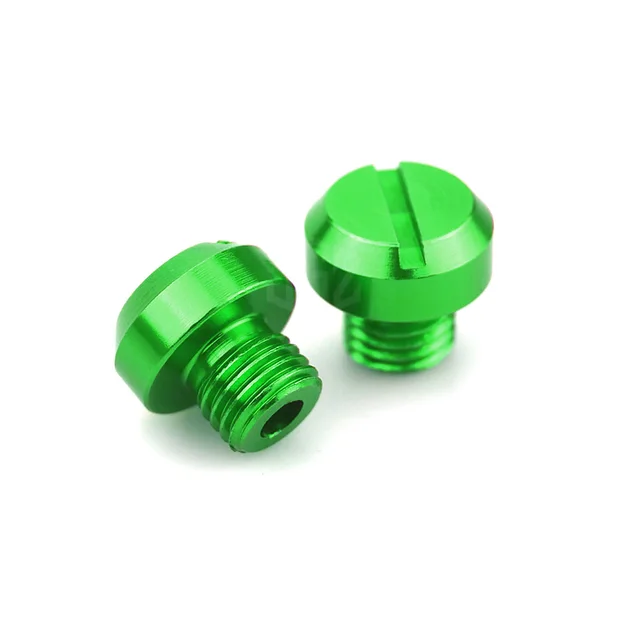 3pcs Motorcycle M10*1.25 CNC Mirrors Hole Plug Screws Caps Cover Bolts For Kawasaki Z400 Z650 Z750 Z800 Z900 Z1000 Accessories Green
