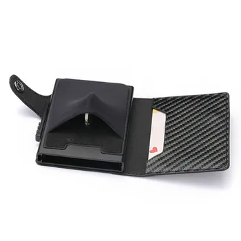 

Bycobecy New RFID Blocking Men and Women Card Case New Card Holder Carbon Fiber PU Leather Coin WalletTravel Drop-shipping