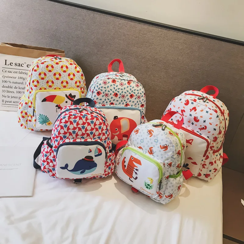 

Animal Printing Children Canvas Backpack Cute Shoulder Backpack Gilrs Cartoon Style School Bag Kid Holiday Small Mini Travel Bag