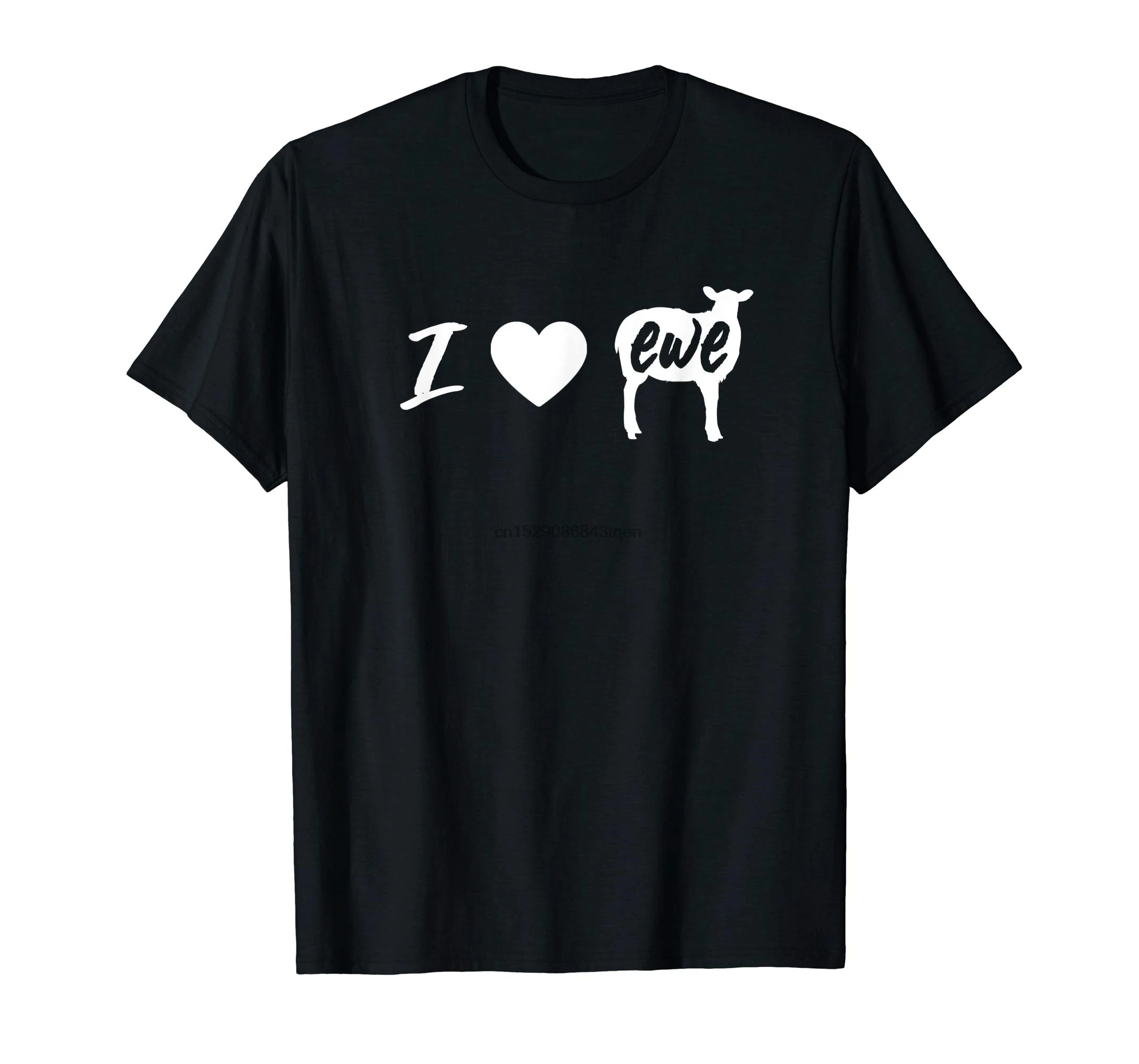 I Love Ewe-I You Sheep Pun Shirt-Мужская Футболка-черный | Мужская одежда