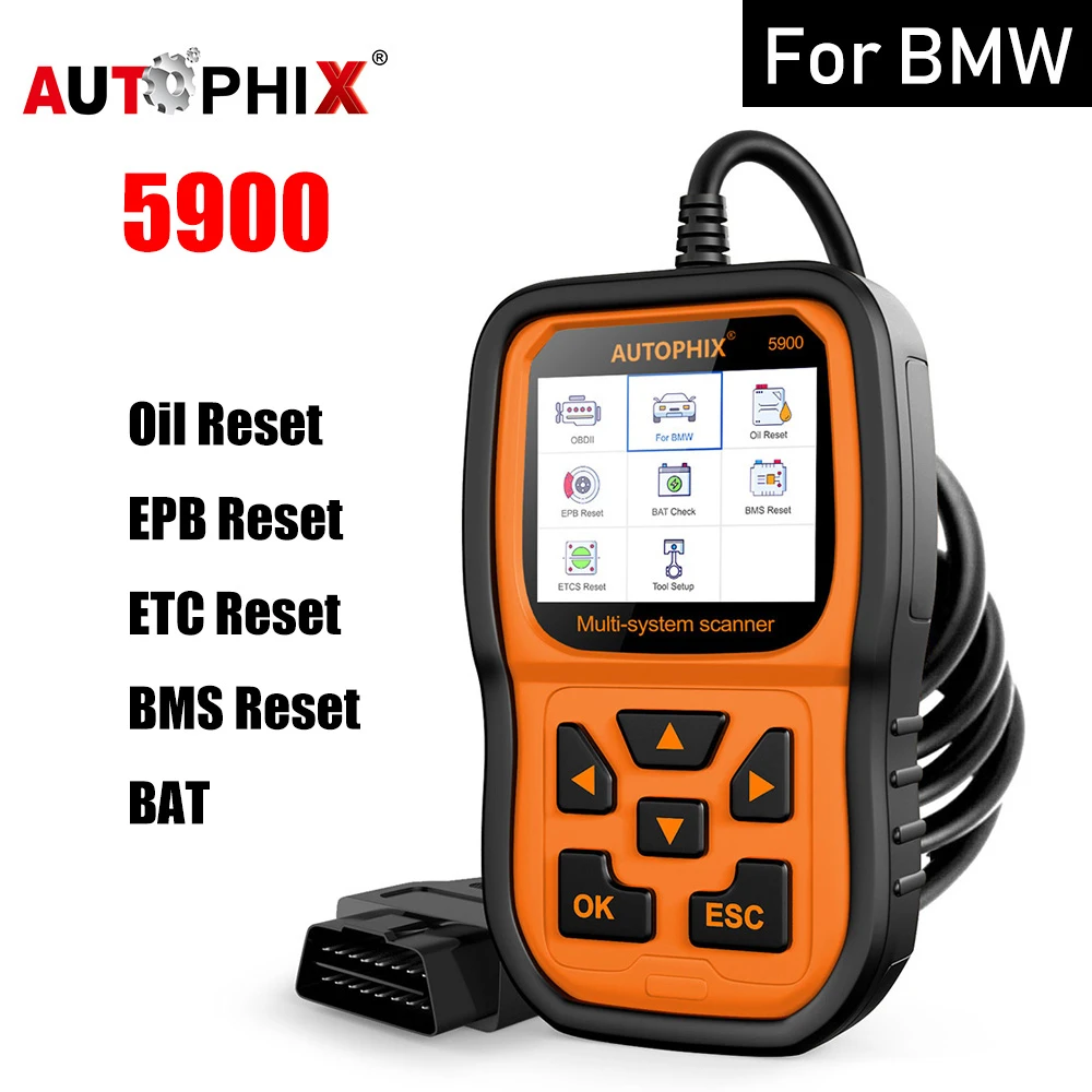 car battery charger Autophix 5900 for BMW MINI OBD2 Scanner Oil EPB ETC Reset OBD 2 Car Diagnostic Tools Support multiple language 7910 Lite version car inspection equipment