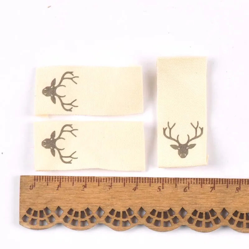 Clothing Labels Garment Tags Sewing Accessories 50pcs Mixed Handmade Printed Cotton Woven
