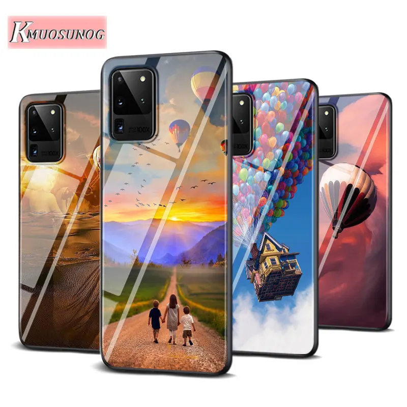 

hot air balloon Sunset for Samsung Galaxy Note 10 Lite S20Ultra S20 Plus A01 A21 A51 A71 A81 A91 Super Bright Phone Case