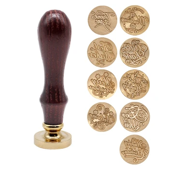 

Vintage wood seal holiday series wax seal stamp decoration birthday Merry Christmas Wedding Invitation density stamp