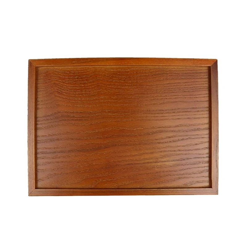 Деревянный сервировочный поднос чайные блюда Тарелка-коричневый, 35x24x2 см