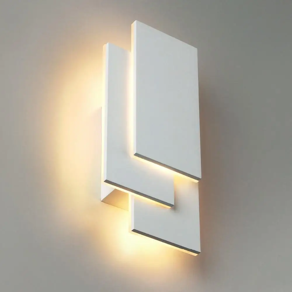 Светодиодный настенный светильник из алюминия, изящный настенный светильник s, прямоугольный художественный настенный светильник в полоску, 3 квадратные настенные лампы, Современная гостиная, Проходная лестница