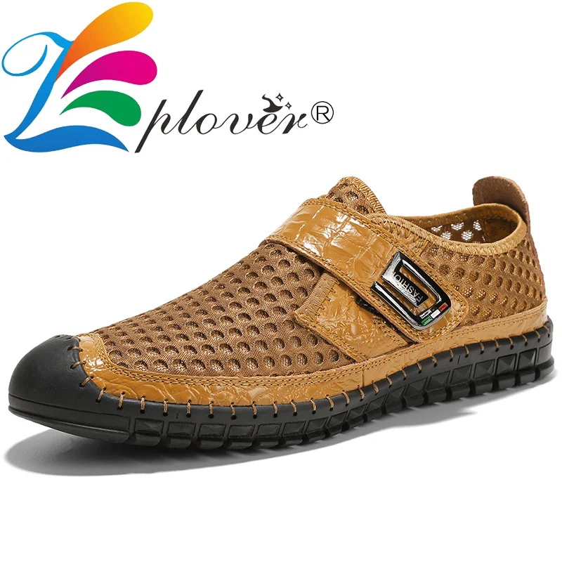 Мужские сетчатые кроссовки легкие дышащие мягкая кожаная обувь лоферы