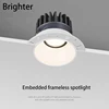 BRGT LED Spot Light Frameless Embedded Lights 7W COB Ceiling Lamp 85-265V Trimless Aluminum Recessed Downlight Indoor Lighting 1