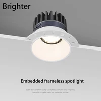 BRGT LED Spot Light Frameless Embedded Lights 7W COB Ceiling Lamp 85-265V Trimless Aluminum Recessed Downlight Indoor Lighting 1