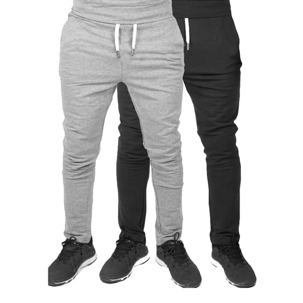 

Men Solid Color Sweatpants Elastic Drawstring Trousers Sport Joggers Bottoms
